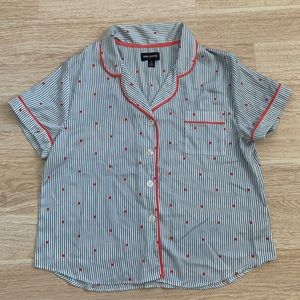 Room Service - Stripes Pajama Button-Up Top